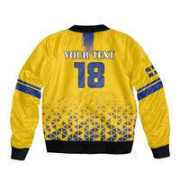 Custom Sweden Football Sleeve Zip Bomber Jacket Sveriges herrlandslag i fotboll