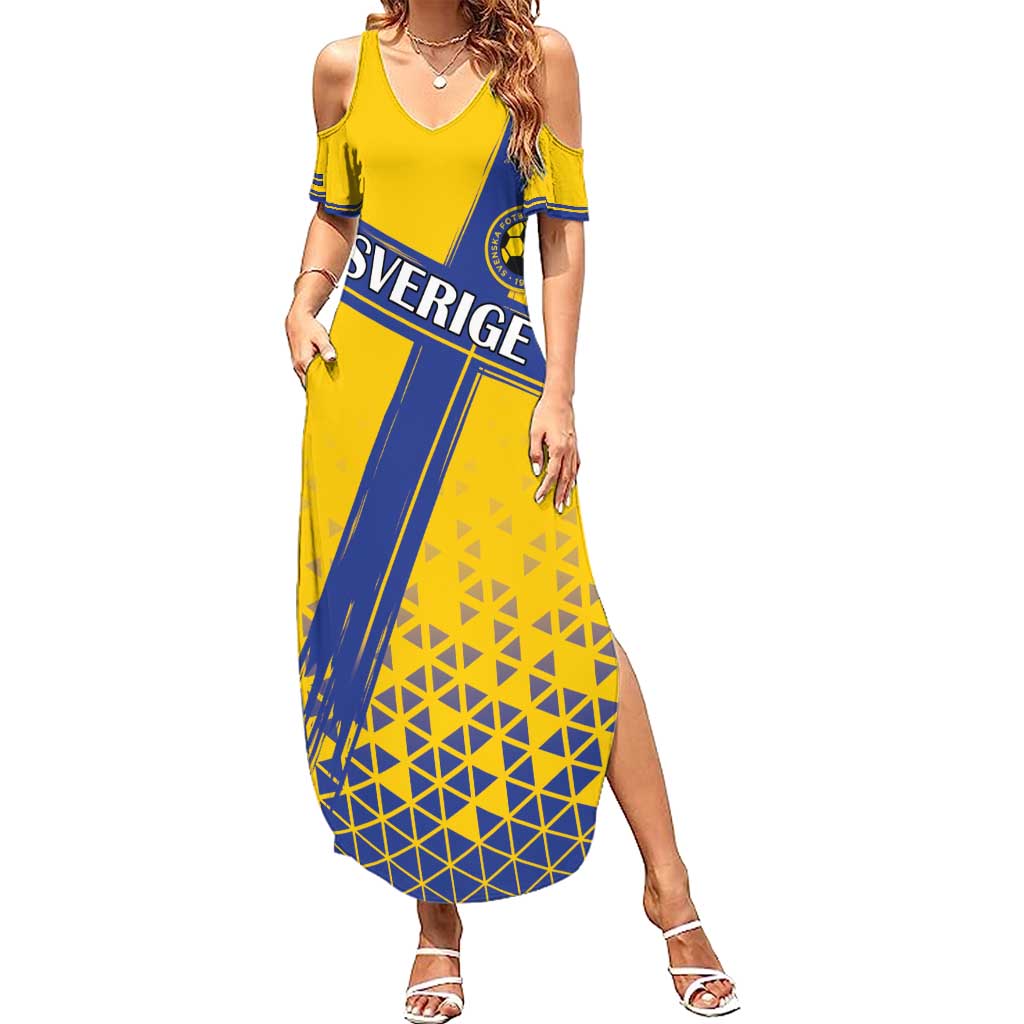 Custom Sweden Football Summer Maxi Dress Sveriges herrlandslag i fotboll