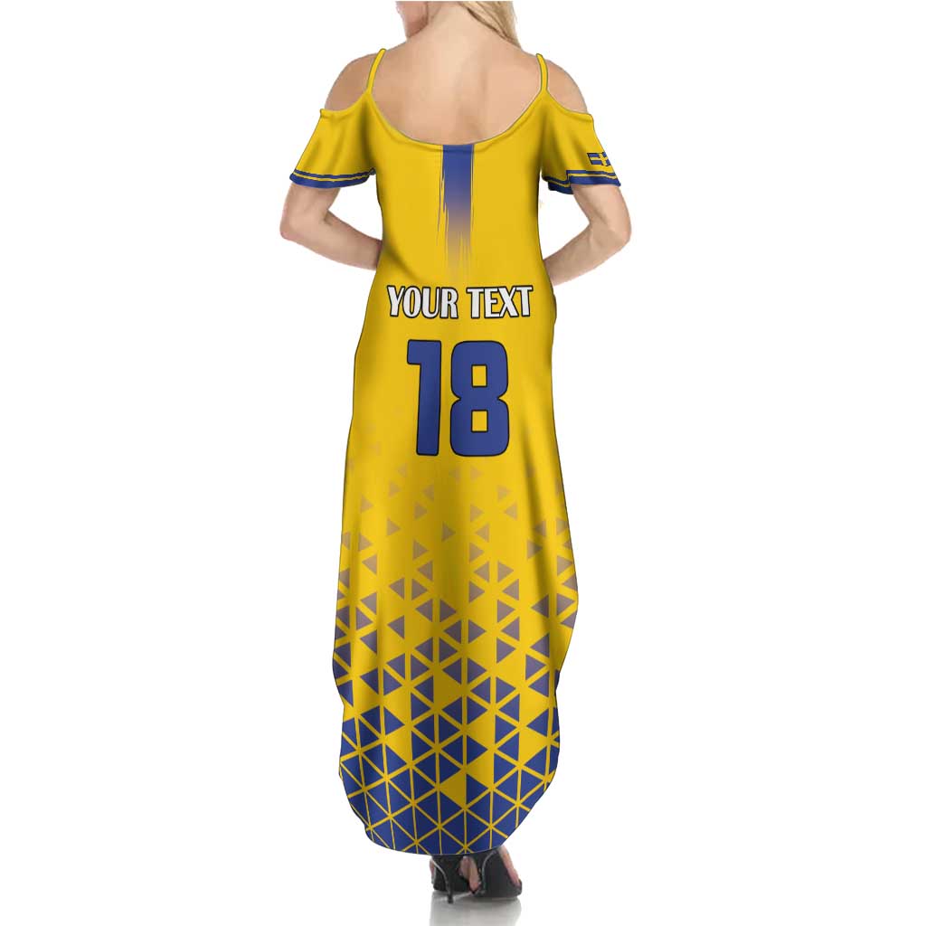 Custom Sweden Football Summer Maxi Dress Sveriges herrlandslag i fotboll