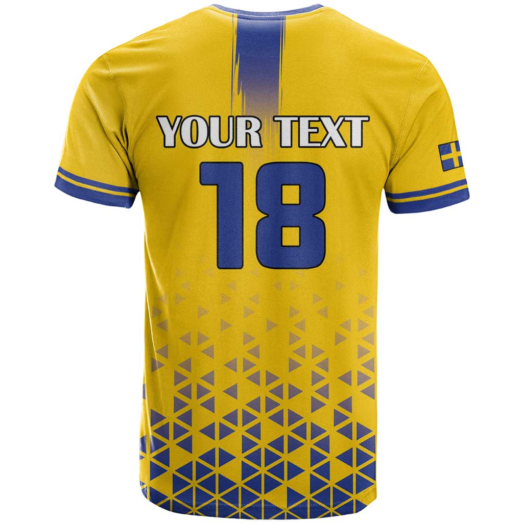 Custom Sweden Football T Shirt Sveriges herrlandslag i fotboll