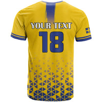 Custom Sweden Football T Shirt Sveriges herrlandslag i fotboll