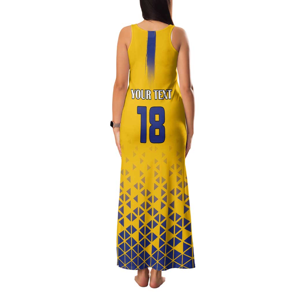 Custom Sweden Football Tank Maxi Dress Sveriges herrlandslag i fotboll
