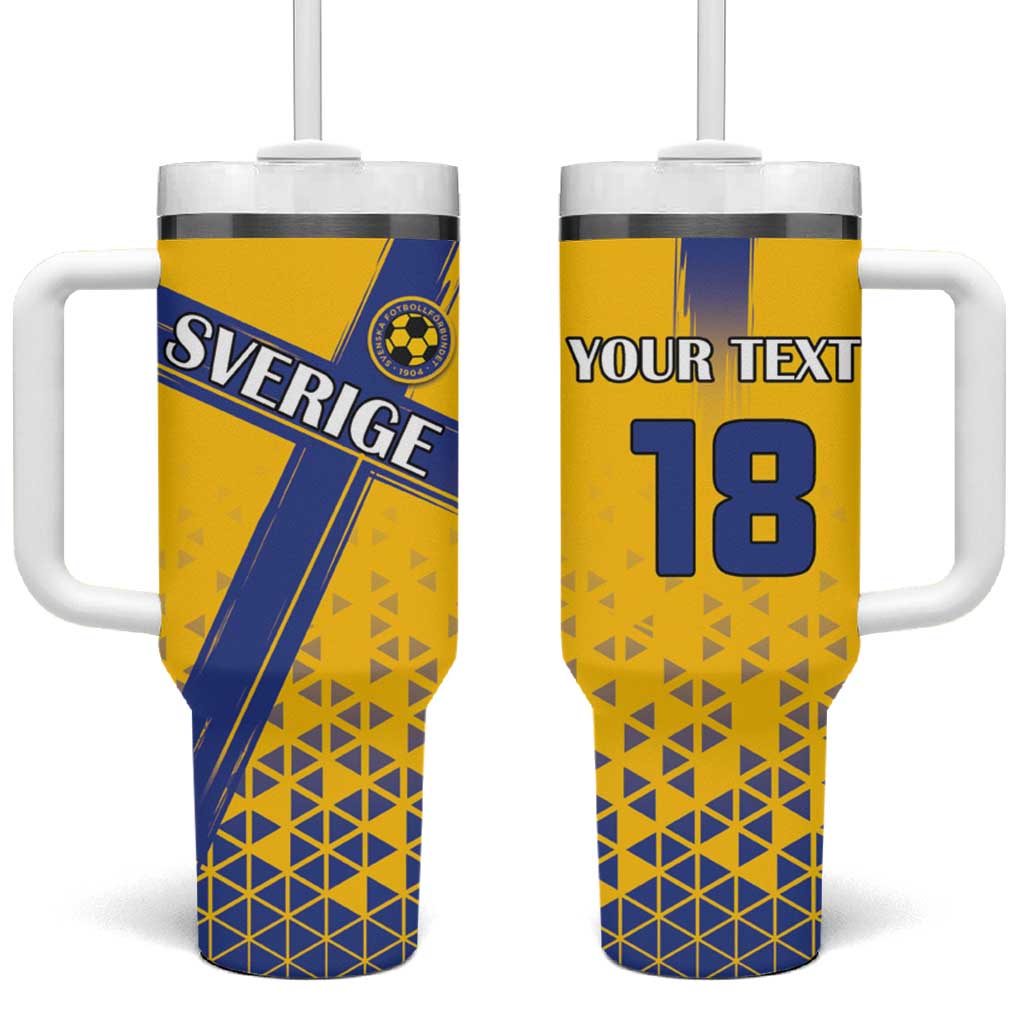 Custom Sweden Football Tumbler With Handle Sveriges herrlandslag i fotboll