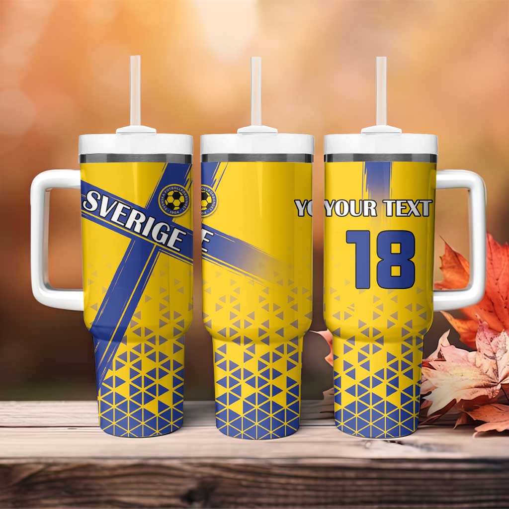 Custom Sweden Football Tumbler With Handle Sveriges herrlandslag i fotboll