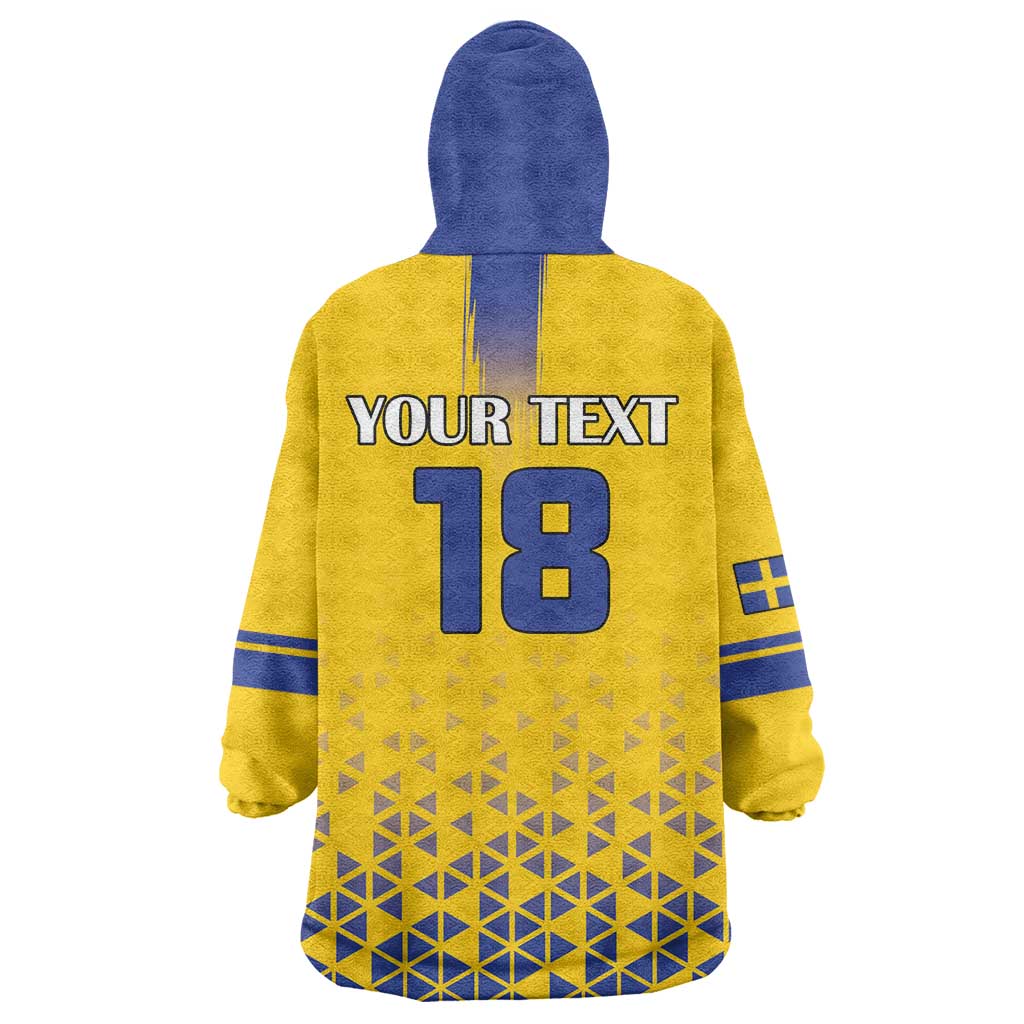 Custom Sweden Football Wearable Blanket Hoodie Sveriges herrlandslag i fotboll