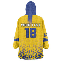 Custom Sweden Football Wearable Blanket Hoodie Sveriges herrlandslag i fotboll