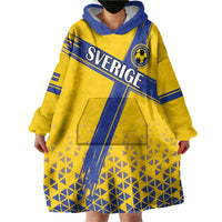 Custom Sweden Football Wearable Blanket Hoodie Sveriges herrlandslag i fotboll