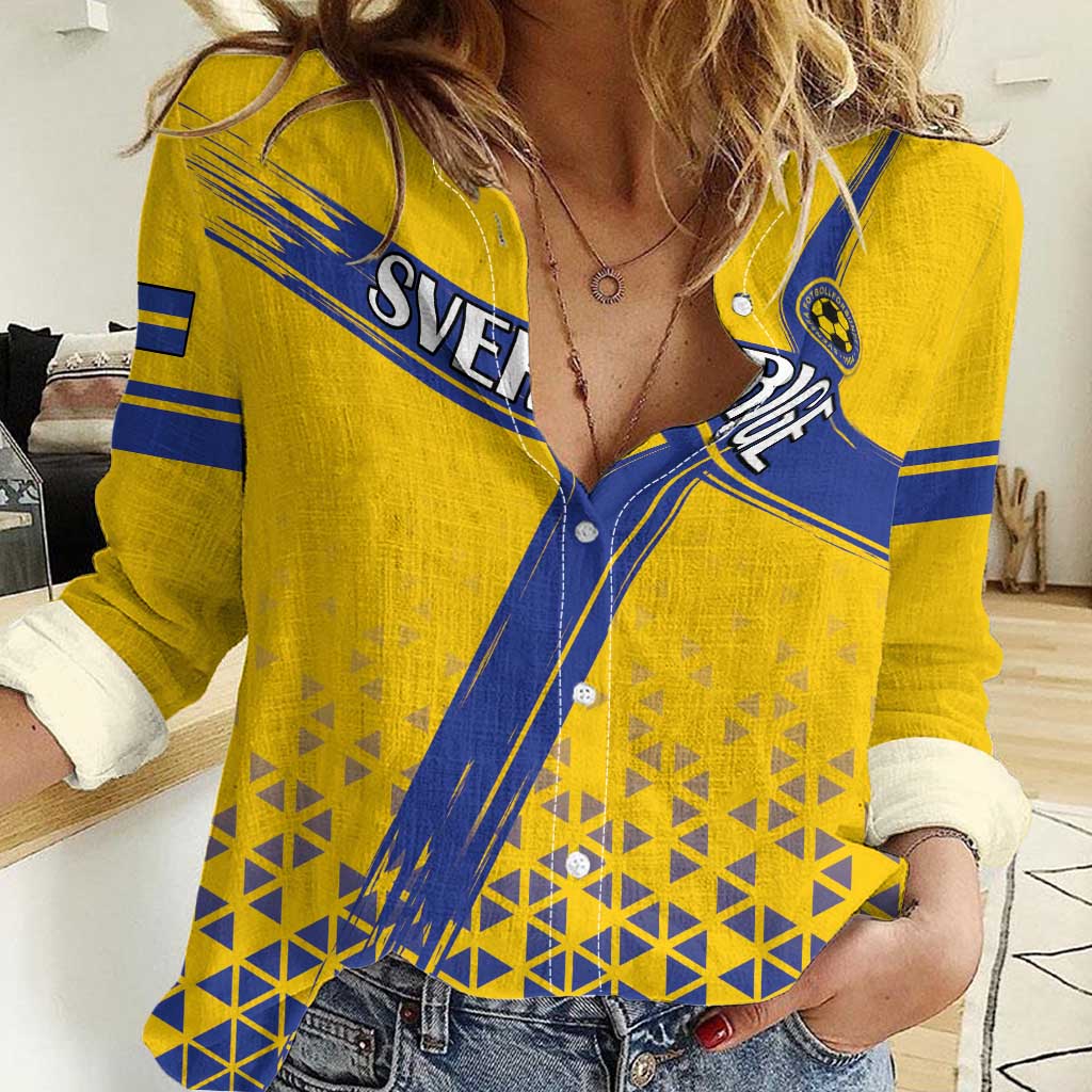 Custom Sweden Football Women Casual Shirt Sveriges herrlandslag i fotboll