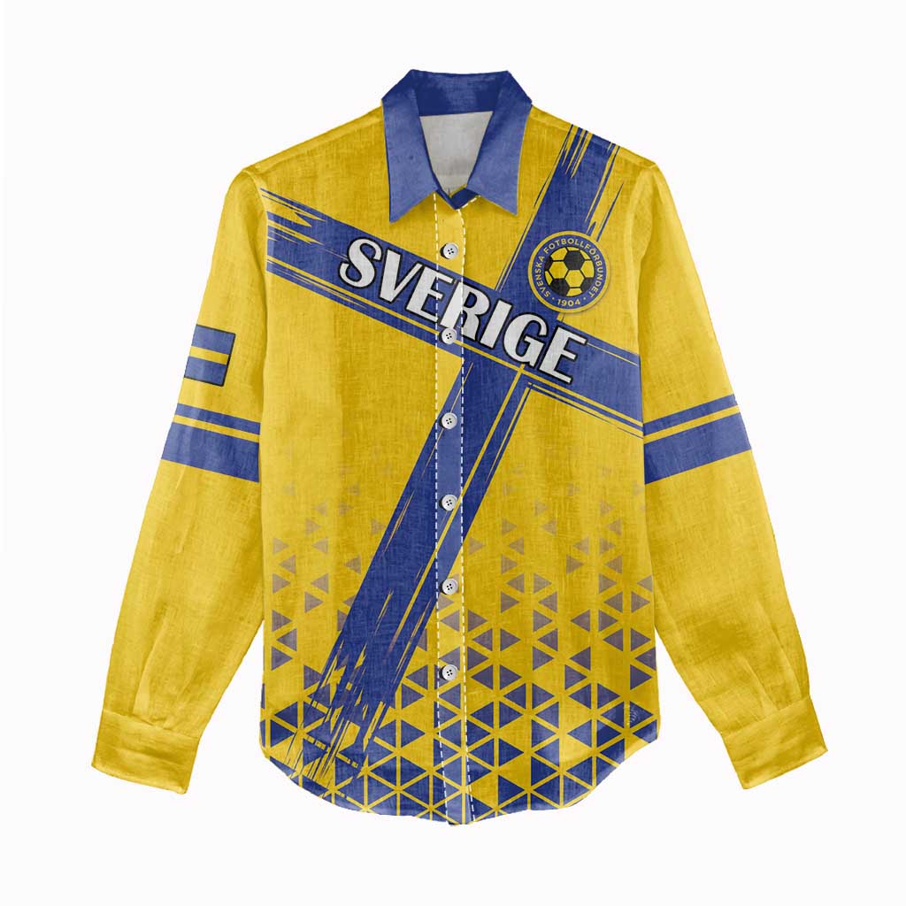 Custom Sweden Football Women Casual Shirt Sveriges herrlandslag i fotboll