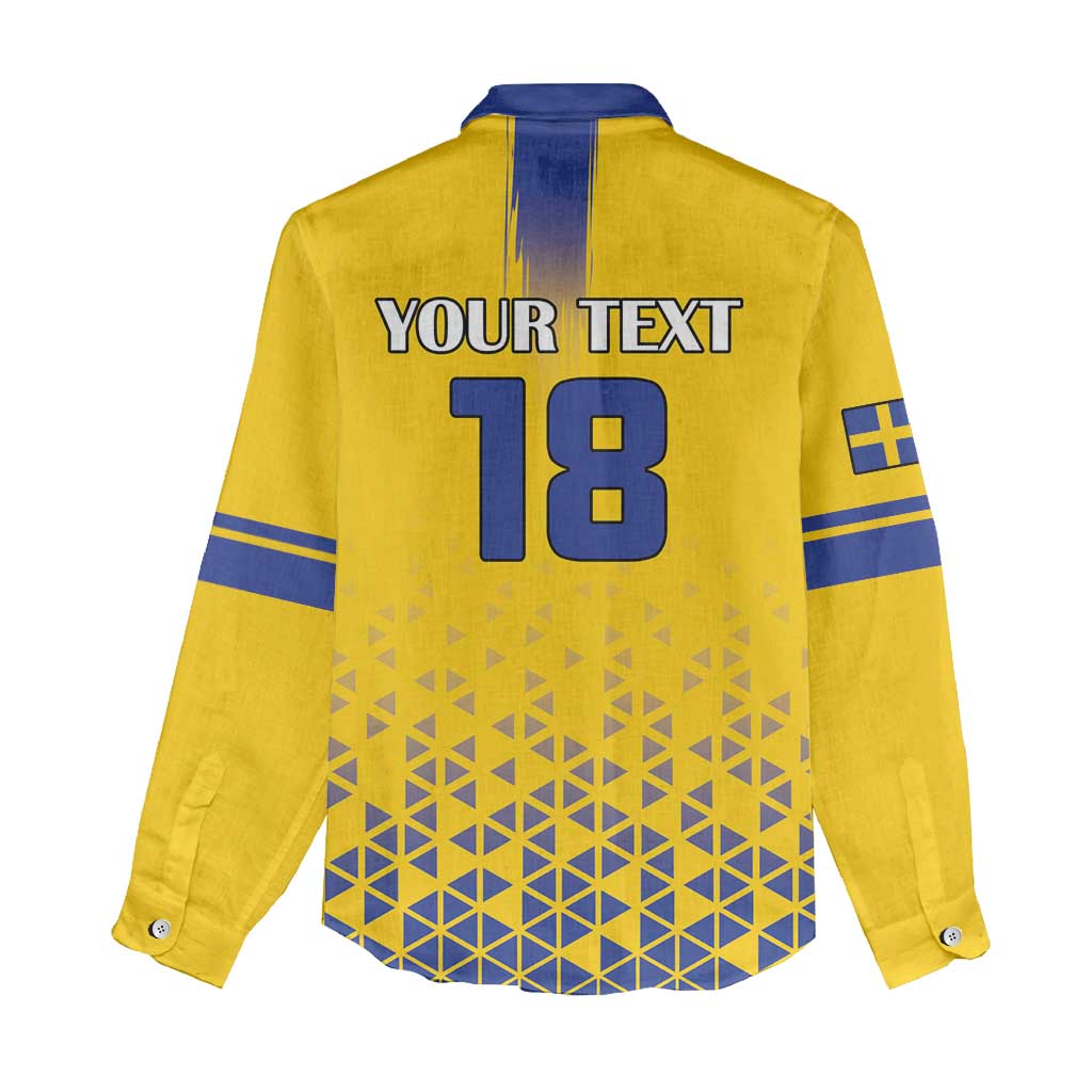 Custom Sweden Football Women Casual Shirt Sveriges herrlandslag i fotboll
