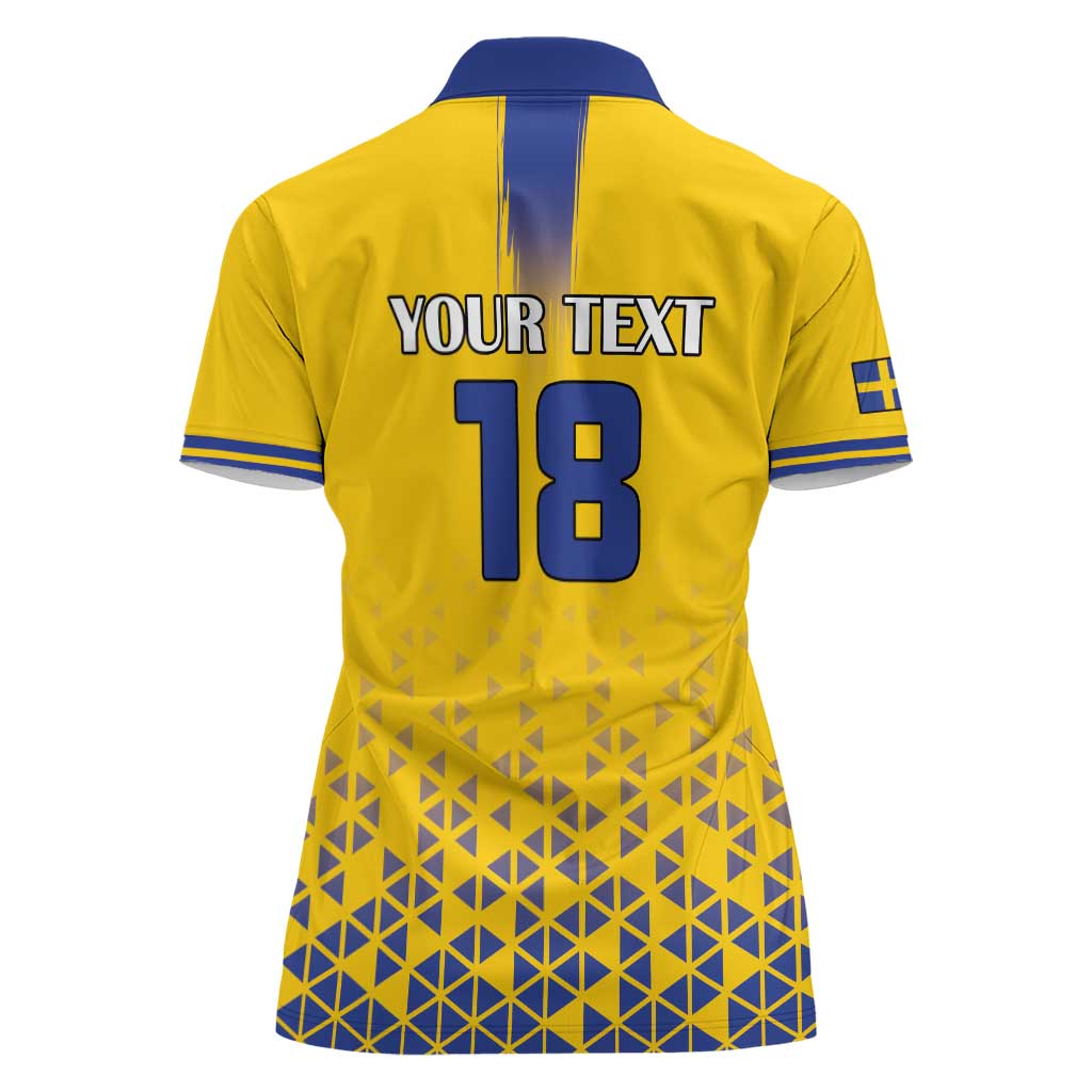 Custom Sweden Football Women Polo Shirt Sveriges herrlandslag i fotboll