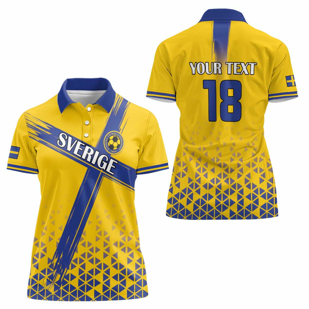 Custom Sweden Football Women Polo Shirt Sveriges herrlandslag i fotboll