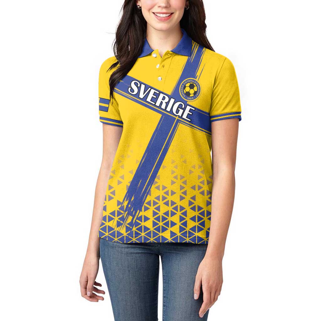 Custom Sweden Football Women Polo Shirt Sveriges herrlandslag i fotboll