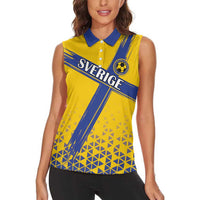 Custom Sweden Football Women Sleeveless Polo Shirt Sveriges herrlandslag i fotboll