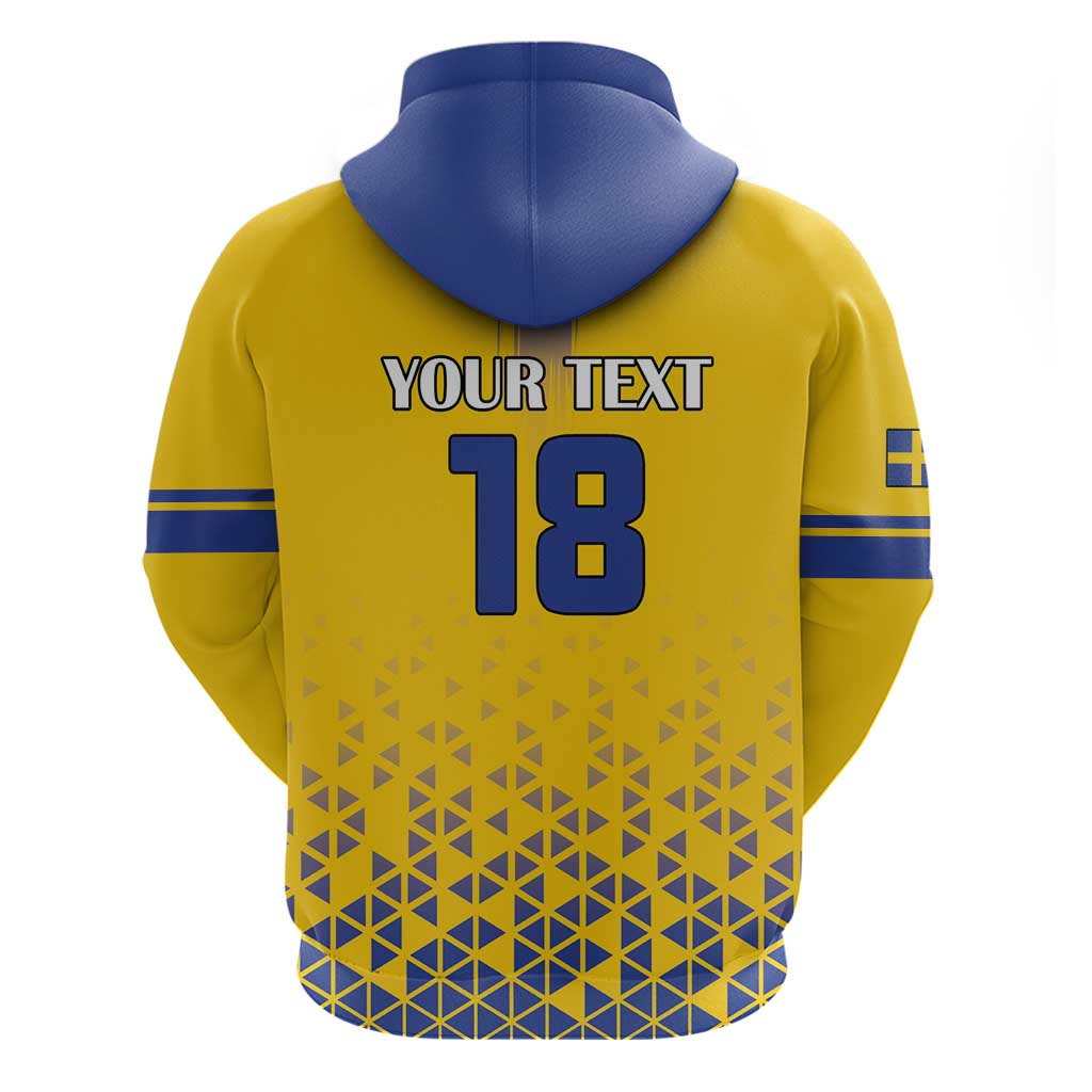 Custom Sweden Football Zip Hoodie Sveriges herrlandslag i fotboll