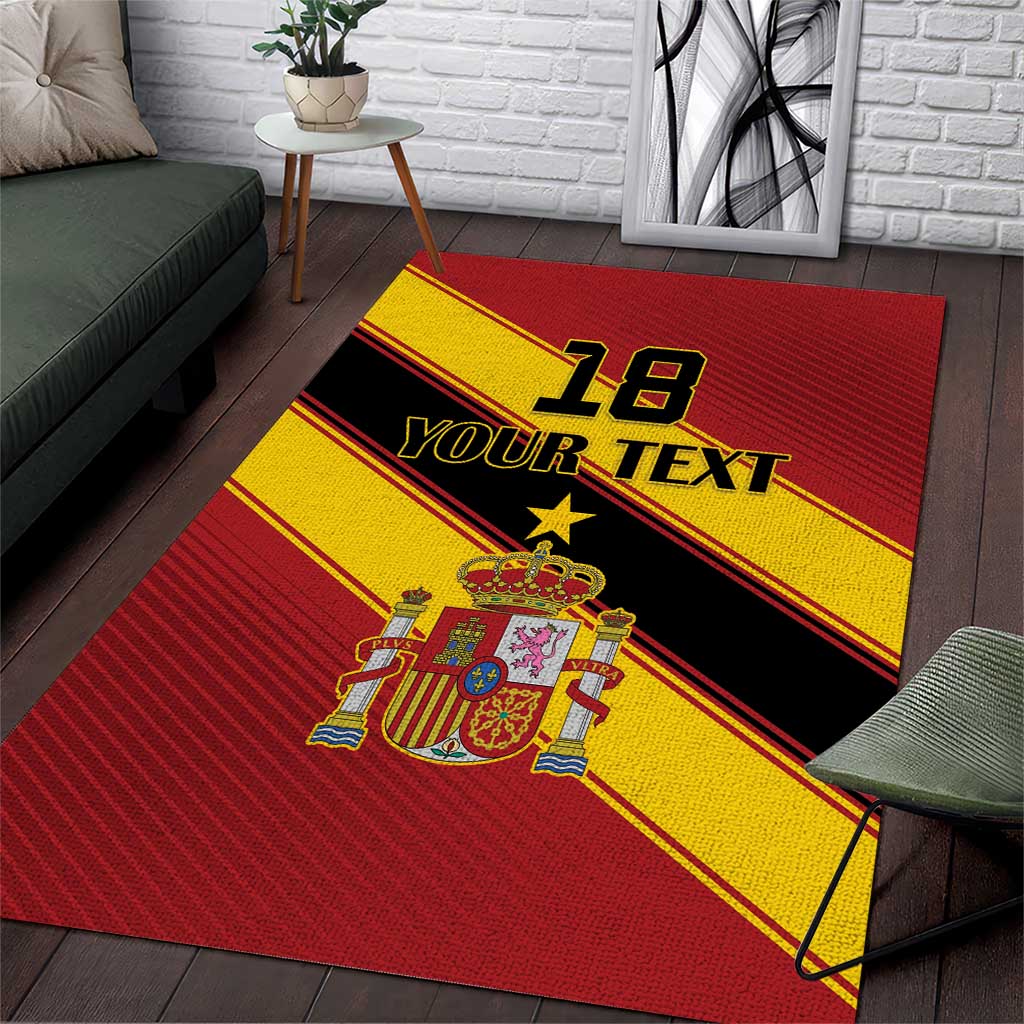 Custom Spain Football Area Rug Come On La Roja Sporty Style