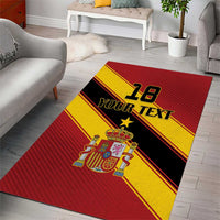 Custom Spain Football Area Rug Come On La Roja Sporty Style
