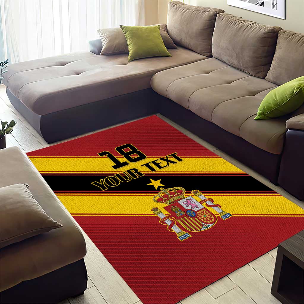 Custom Spain Football Area Rug Come On La Roja Sporty Style