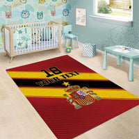 Custom Spain Football Area Rug Come On La Roja Sporty Style