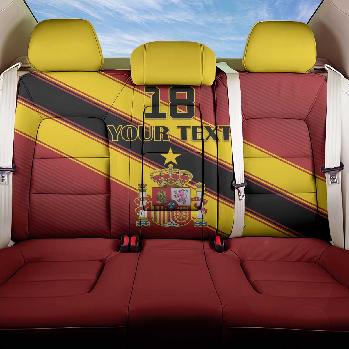 Custom Spain Football Back Car Seat Cover Come On La Roja Sporty Style