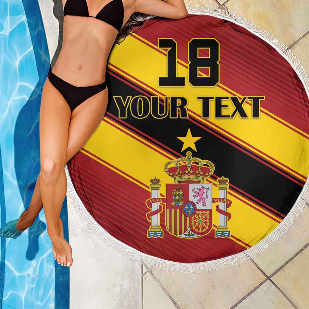 Custom Spain Football Beach Blanket Come On La Roja Sporty Style