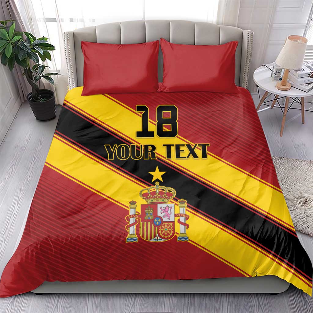 Custom Spain Football Bedding Set Come On La Roja Sporty Style
