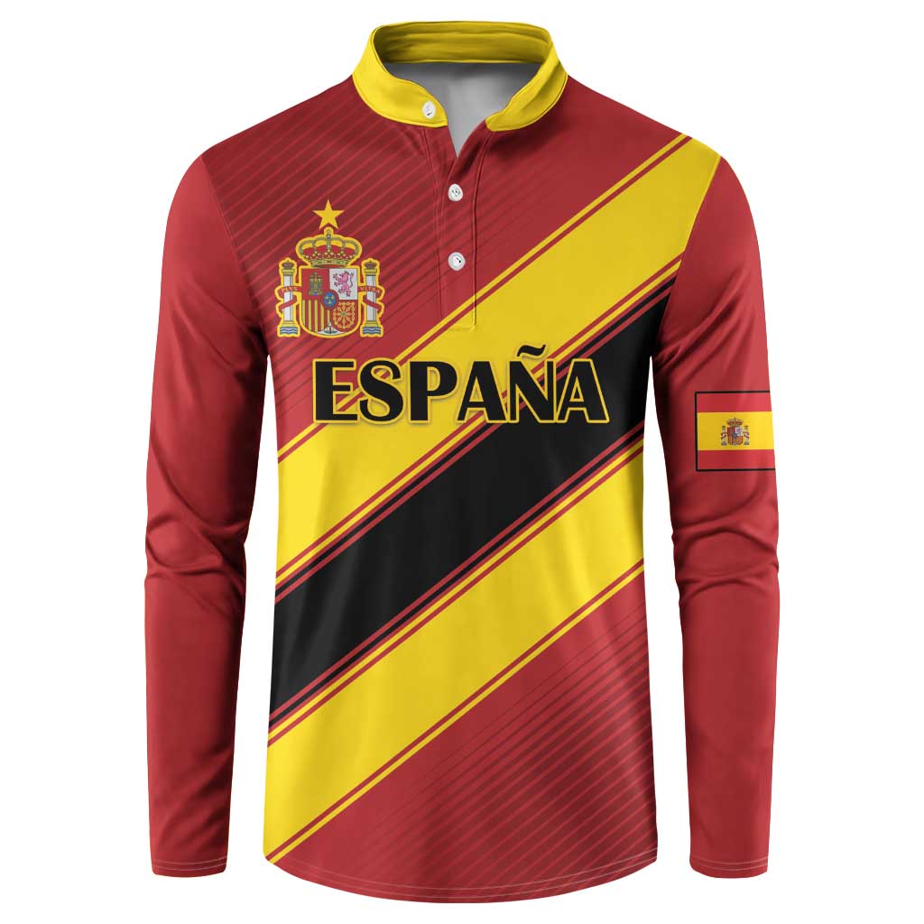 Custom Spain Football Button Sweatshirt Come On La Roja Sporty Style