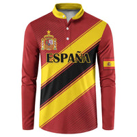 Custom Spain Football Button Sweatshirt Come On La Roja Sporty Style