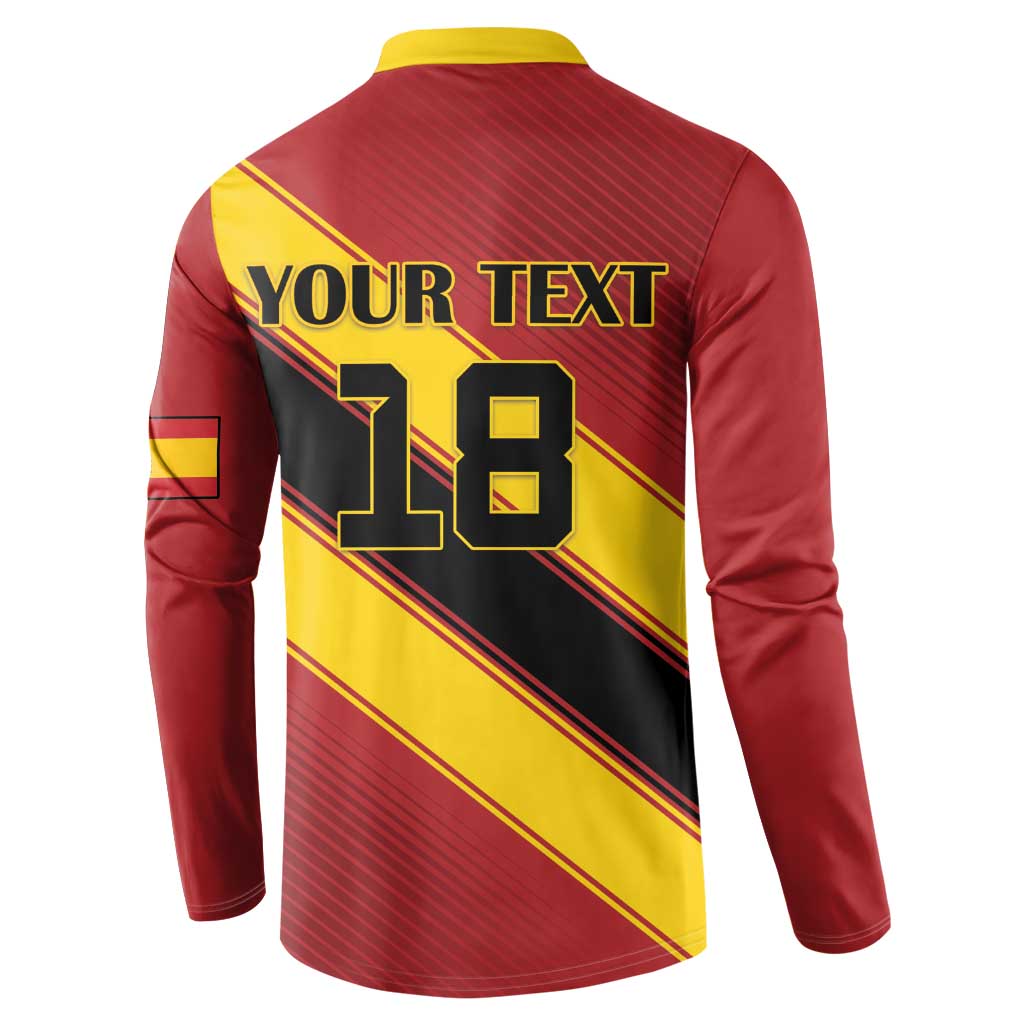 Custom Spain Football Button Sweatshirt Come On La Roja Sporty Style