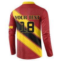 Custom Spain Football Button Sweatshirt Come On La Roja Sporty Style