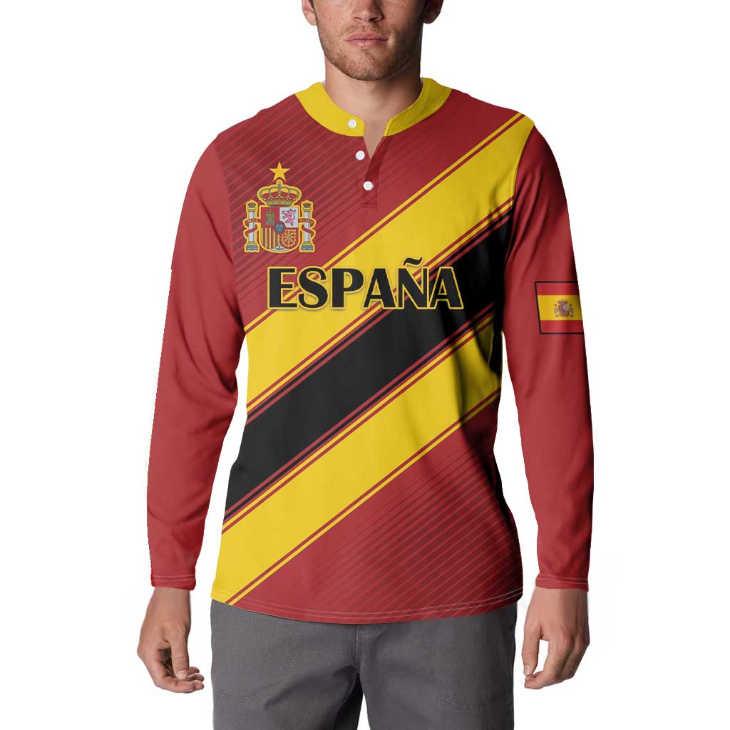 Custom Spain Football Button Sweatshirt Come On La Roja Sporty Style