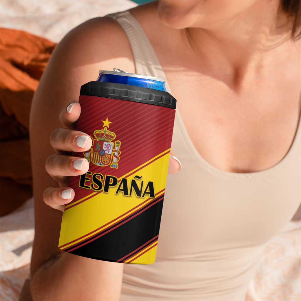 Custom Spain Football 4 in 1 Can Cooler Tumbler Come On La Roja Sporty Style