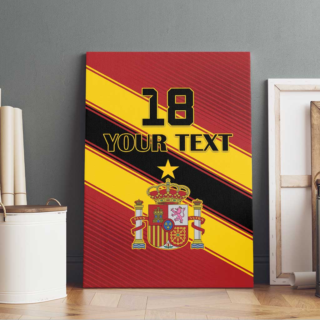 Custom Spain Football Canvas Wall Art Come On La Roja Sporty Style