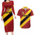 Custom Spain Football Couples Matching Long Sleeve Bodycon Dress and Hawaiian Shirt Come On La Roja Sporty Style