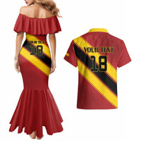Custom Spain Football Couples Matching Mermaid Dress and Hawaiian Shirt Come On La Roja Sporty Style