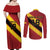 Custom Spain Football Couples Matching Off Shoulder Maxi Dress and Long Sleeve Button Shirt Come On La Roja Sporty Style
