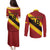Custom Spain Football Couples Matching Puletasi and Long Sleeve Button Shirt Come On La Roja Sporty Style