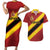 Custom Spain Football Couples Matching Short Sleeve Bodycon Dress and Hawaiian Shirt Come On La Roja Sporty Style