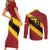 Custom Spain Football Couples Matching Short Sleeve Bodycon Dress and Long Sleeve Button Shirt Come On La Roja Sporty Style