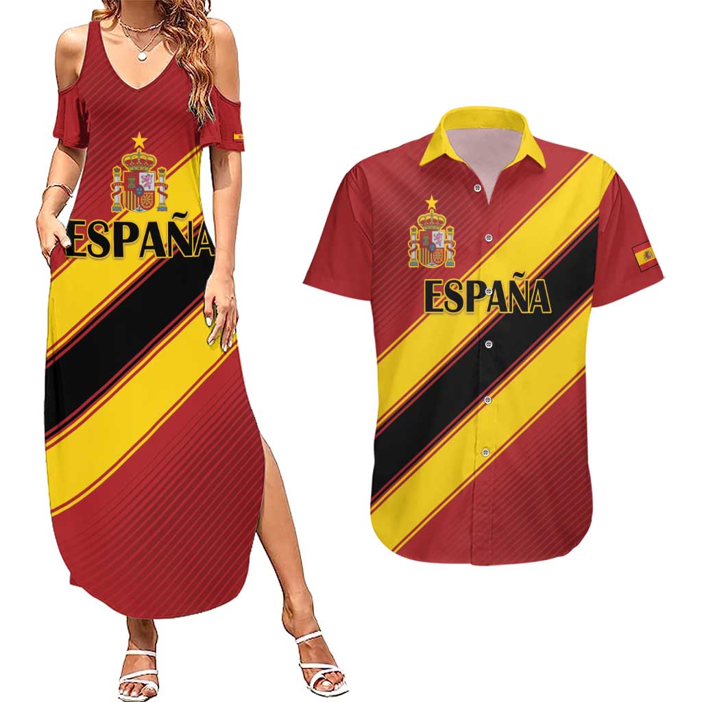 Custom Spain Football Couples Matching Summer Maxi Dress and Hawaiian Shirt Come On La Roja Sporty Style