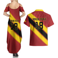 Custom Spain Football Couples Matching Summer Maxi Dress and Hawaiian Shirt Come On La Roja Sporty Style
