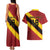 Custom Spain Football Couples Matching Tank Maxi Dress and Hawaiian Shirt Come On La Roja Sporty Style