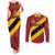Custom Spain Football Couples Matching Tank Maxi Dress and Long Sleeve Button Shirt Come On La Roja Sporty Style