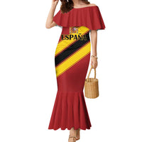 Custom Spain Football Family Matching Mermaid Dress and Hawaiian Shirt Come On La Roja Sporty Style