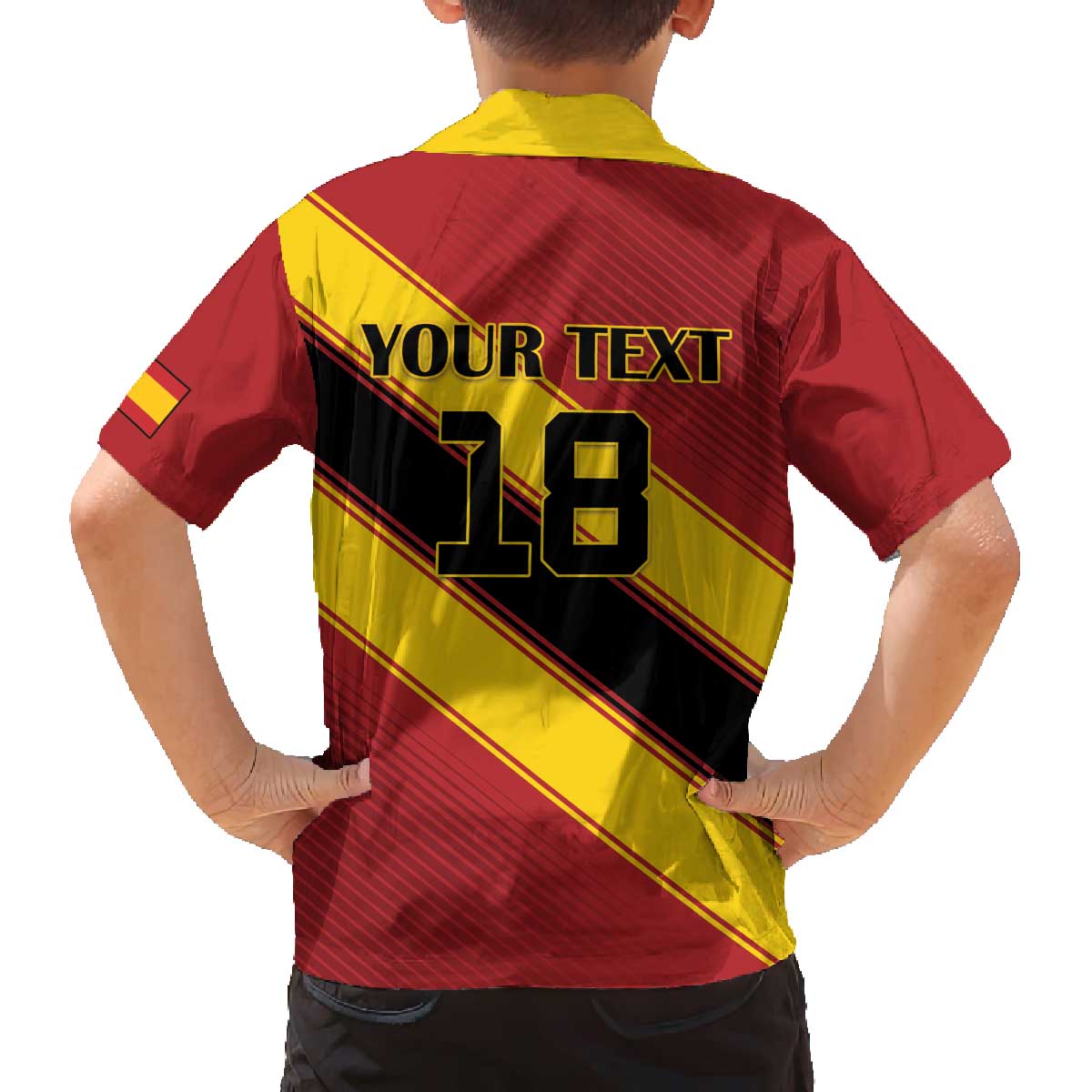 Custom Spain Football Family Matching Off The Shoulder Long Sleeve Dress and Hawaiian Shirt Come On La Roja Sporty Style