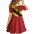 Custom Spain Football Family Matching Off The Shoulder Long Sleeve Dress and Hawaiian Shirt Come On La Roja Sporty Style