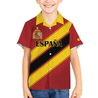 Custom Spain Football Family Matching Off The Shoulder Long Sleeve Dress and Hawaiian Shirt Come On La Roja Sporty Style