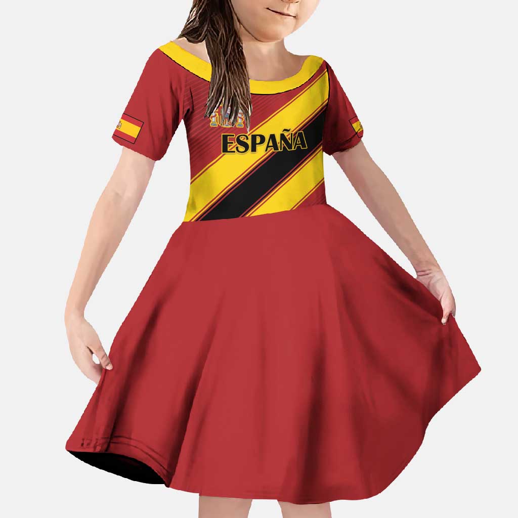 Custom Spain Football Family Matching Off Shoulder Maxi Dress and Hawaiian Shirt Come On La Roja Sporty Style