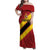 Custom Spain Football Family Matching Off Shoulder Maxi Dress and Hawaiian Shirt Come On La Roja Sporty Style