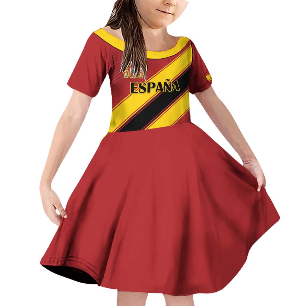 Custom Spain Football Family Matching Off Shoulder Short Dress and Hawaiian Shirt Come On La Roja Sporty Style